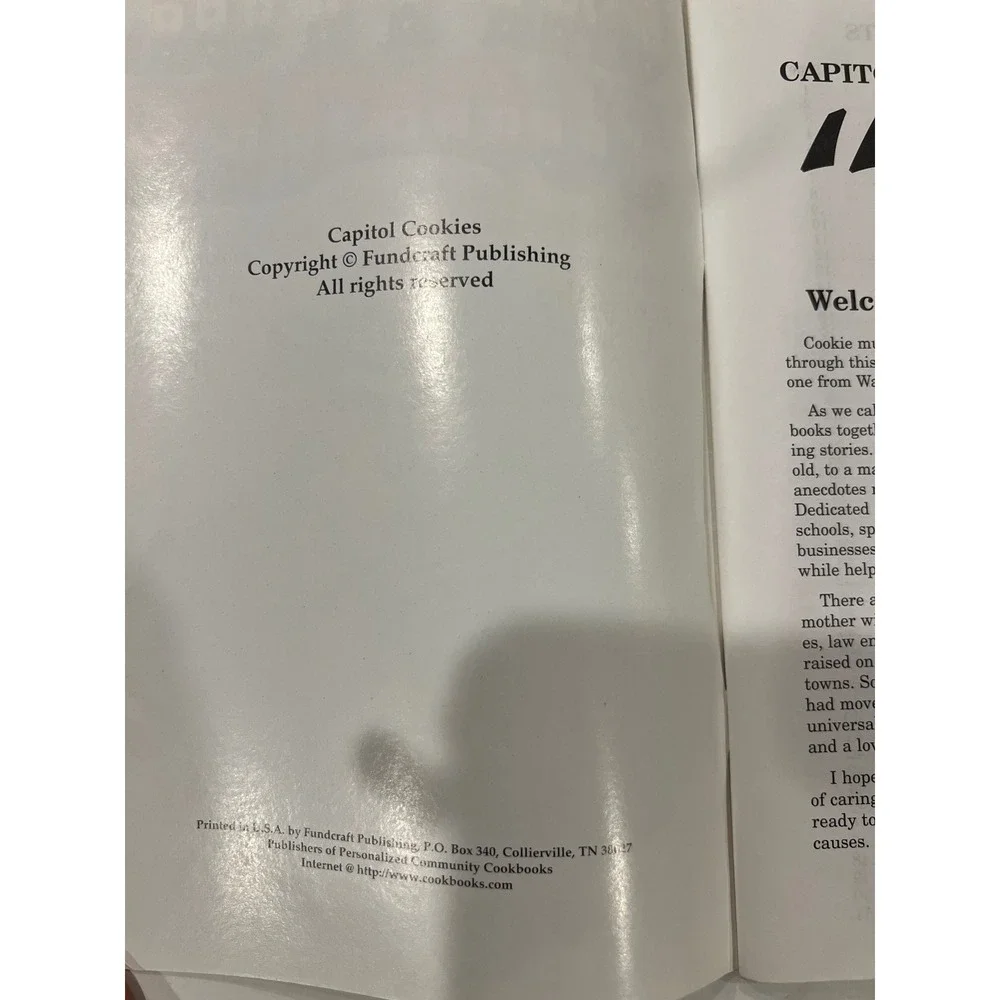 Capitol Cookies Cookbook Fundcraft Publishing Uncle Sam USA State Capital Recipe